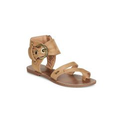 Sandały LPB Shoes PENSEE. Brązowe sandały damskie marki LPB Shoes, bez wzorów, bez obcasa, bez zapięcia. Za 149,00 zł.