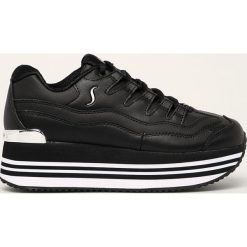 Skechers - Buty. Czarne buty sportowe damskie Skechers, bez wzorów, z gumy, sportowe. Za 399,90 zł.