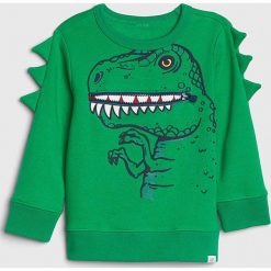 Bluza w kolorze zielonym. Zielone bluzy niemowlęce Gap Kids, z nadrukiem, bez rękawów, bez kaptura. W wyprzedaży za 82,95 zł.
