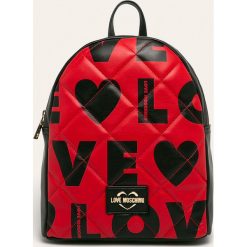 Love Moschino - Plecak. Czerwone plecaki damskie Love Moschino, bez wzorów, z materiału. W wyprzedaży za 699,90 zł.
