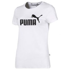 Puma Ess Logo Tee White S. Białe bluzki sportowe damskie marki Puma, s, z bawełny. W wyprzedaży za 75,00 zł.