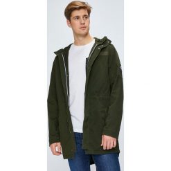 Tom Tailor Denim - Kurtka. Zielone płaszcze męskie TOM TAILOR DENIM, xl, z elastanu, długie, z kapturem. W wyprzedaży za 239,90 zł.