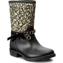 Kalosze GUESS - Romy FLROW3 RUB11 LEOPA. Żółte kalosze damskie marki Guess, z aplikacjami, ze skóry ekologicznej. W wyprzedaży za 289,00 zł.