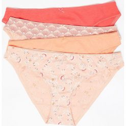 Etam - Brazyliany Lyla (4-pack). Różowe majtki damskie Etam, xs, z bawełny. Za 59,90 zł.