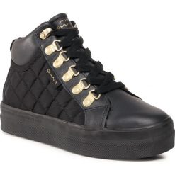 Sneakersy GANT - Leisha 21541862 Black G00. Czarne półbuty damskie GANT, na co dzień, bez wzorów, ze skóry, bez obcasa, na płaskiej podeszwie, bez zapięcia. Za 529,00 zł.