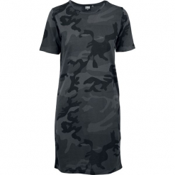 Urban Classics Ladies Camo Tee Dress Sukienka kamuflaż (Dark Camo). Zielone sukienki mini marki Urban Classics, xxl, z okrągłym kołnierzem, z krótkim rękawem, oversize. Za 74,90 zł.