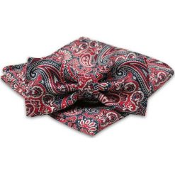 Bordowo-Granatowa Mucha Męska -ALTIES- z Taką Samą Poszetką, Paisley, Wzór Orientalny MUALTS0400. Czerwone muszki męskie Alties, na imprezę, w paski, eleganckie. Za 40,00 zł.
