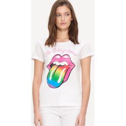Koszulka z nadrukiem The Rolling Stones - Biały. Białe koszulki damskie House, s, z nadrukiem, bez kołnierzyka. Za 49,99 zł.