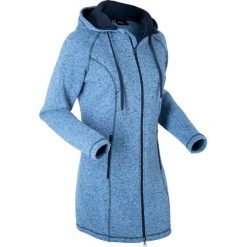 Długa bluza z dzianiny polarowej, długi rękaw bonprix niebiesko-ciemnoniebieski melanż. Niebieskie bluzy damskie bonprix, bez wzorów, z dzianiny, z długim rękawem, długie, bez kaptura. Za 149,99 zł.