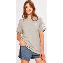 Adidas Originals - Top. Szare topy damskie marki adidas Originals, z bawełny, z okrągłym kołnierzem. Za 129,90 zł.
