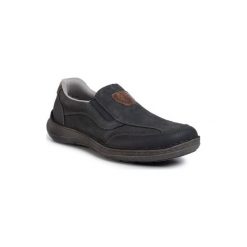 RIEKER 03060-14A Granatowy. Niebieskie półbuty męskie Rieker, bez wzorów, ze skóry ekologicznej, bez zapięcia. Za 279,99 zł.