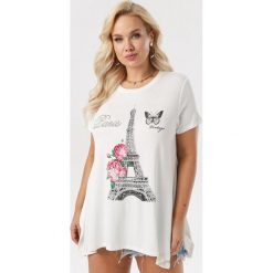 Biała Bluzka Virgie. Białe bluzki damskie Born2be, xl, bez wzorów, bez kołnierzyka, bez rękawów. W wyprzedaży za 34,99 zł.