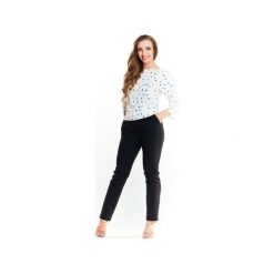 Spodnie N033 czarny. Czarne spodnie damskie Awama, xl, z poliesteru. Za 129,00 zł.
