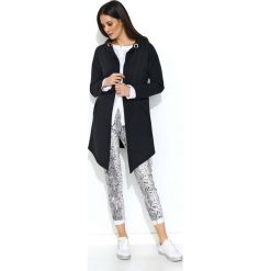 Czarna Niezapinana Bluza z Kapturem. Czarne bluzki damskie Molly.pl, na lato, uniwersalny, bez wzorów, z jeansu, z krótkim rękawem, krótkie, z kapturem. Za 148,90 zł.
