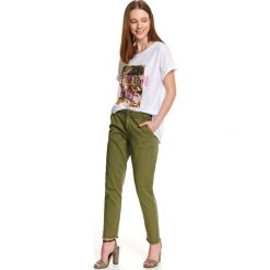 Spodnie długie damskie skinny. Zielone spodnie damskie Top Secret, na lato, bez wzorów. W wyprzedaży za 49,99 zł.