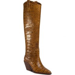 Kozaki BRONX - 14188-KK Mustard 56. Żółte kozaki damskie Bronx, ze skóry, bez obcasa, na obcasie, bez zapięcia. Za 1129,00 zł.
