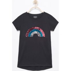 T-shirty damskie: T-shirt z magicznymi cekinami – Czarny