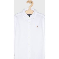 Polo Ralph Lauren - Koszula dziecięca. Białe bluzki dziewczęce Polo Ralph Lauren, bez wzorów, z bawełny, polo, z długim rękawem, długie, bez kaptura. Za 279,90 zł.