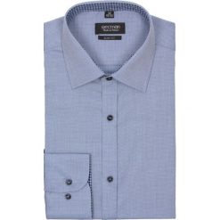 Koszula bexley 2234 długi rękaw slim fit niebieski. Niebieskie koszule męskie na spinki Recman, na lato, m, z bawełny, z klasycznym kołnierzykiem, z długim rękawem. Za 89,99 zł.