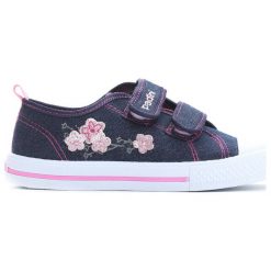 Granatowe Trampki Growing Hearts. Niebieskie trampki dziewczęce Born2be, z materiału. Za 49,99 zł.