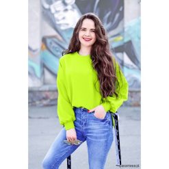 Sportowa bluza damska z taśmą neonowa. Bluzy sportowe damskie Pakamera, m, bez wzorów, z bawełny, bez rękawów, bez kaptura. Za 109,00 zł.