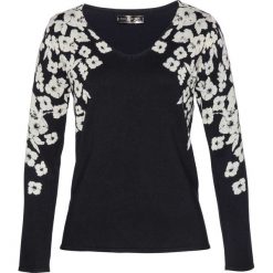 Sweter bonprix czarny. Czarne swetry damskie bonprix, bez wzorów, bez rękawów, bez kaptura. Za 109,99 zł.