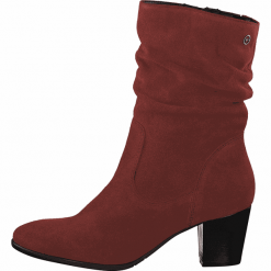 Tamaris botki damskie 25740 37 burgundowe. Czerwone botki damskie Tamaris, bez obcasa, bez zapięcia. W wyprzedaży za 249,00 zł.