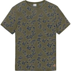 T-shirt z nadrukiem bonprix oliwkowy z nadrukiem. Zielone koszulki męskie bonprix, m, z nadrukiem, z okrągłym kołnierzem. Za 37,99 zł.