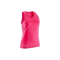Top do biegania RUN DRY damski. Różowe topy damskie marki KALENJI, bez wzorów, z poliesteru, bez rękawów, do biegania. Za 14,99 zł.