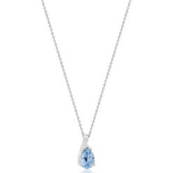 Łańcuszki męskie: Wyjątkowy Białe Złoto Wisiorek – złoto białe 375, Blue topaz