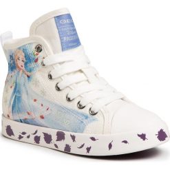 Trampki GEOX - J Ciak G. F J0204F 000AW C0653 S White/Multicolor. Białe trampki dziewczęce Geox, bez wzorów, ze skóry, bez zapięcia. W wyprzedaży za 249,00 zł.