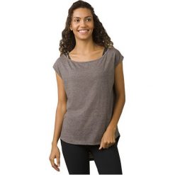Prana T-Shirt " Constance Top Moon Rock" (Rozmiar S). Brązowe topy sportowe damskie PrAna, s, bez wzorów, bez kołnierzyka, bez rękawów, bez kaptura. W wyprzedaży za 134,00 zł.