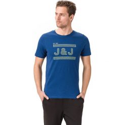 Jack & Jones Complete Koszulka Niebieski. Niebieskie podkoszulki męskie Jack & Jones, l, z nadrukiem, z bawełny, z krótkim rękawem. Za 44,95 zł.