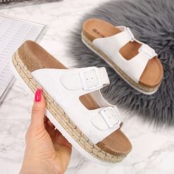 Klapki damskie espadryle białe Big Star FF274665 - biały. Białe espadryle damskie BIG STAR, bez wzorów, bez obcasa. Za 89,99 zł.