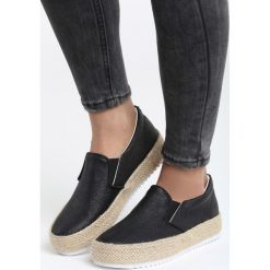 Czarne Slip On Not Fading. Czarne trampki i tenisówki damskie marki Born2be, bez wzorów, bez zapięcia. Za 69,99 zł.