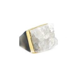 InspiRING Kryształ Górski 1/4 Złoto rozmiar 12. Białe pierścionki damskie marki Brazi druse jewelry, z kryształem, złote. Za 320,00 zł.