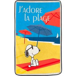 Kąpielówki męskie: Ręcznik plażowy „La Plage” w kolorze niebiesko-żółtym – 150 x 90 cm