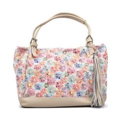 Torebki klasyczne damskie: Skórzana torebka w kolorze beżowym – (S)30 x (W)36 x (G)13 cm