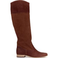 Kozaki dziurkowane - skóra naturalna - model 124 - kolor brązowy przecierka. Pomarańczowe kozaki damskie Zapato, na lato, z jeansu, eleganckie, na wysokim obcasie, na płaskiej podeszwie, bez zapięcia. W wyprzedaży za 317,00 zł.