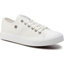 Trampki BIG STAR - EE274383 White. Białe półbuty damskie BIG STAR, bez wzorów, z gumy, bez zapięcia. Za 109,00 zł.