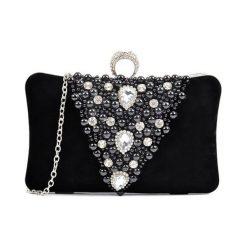 Torebki klasyczne damskie: Torebka w kolorze czarnym – (S)22 x (W)10 x (G)6 cm