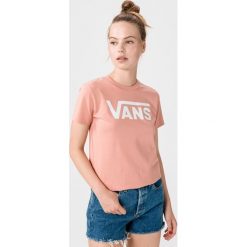 Vans Flying V Koszulka Beżowy. Brązowe koszulki damskie Vans, xs, z nadrukiem, z bawełny, bez kołnierzyka. Za 119,95 zł.