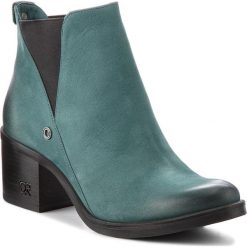 Botki CARINII - B3705/N I64-000-POL-861. Zielone buty zimowe damskie marki Carinii, z nubiku, na obcasie. Za 349,00 zł.