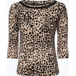 Marc Cain Collections - Koszulka damska, beżowy. Brązowe koszulki damskie marki Marc Cain Collections, bez wzorów, eleganckie, z kontrastowym kołnierzykiem. Za 699,95 zł.