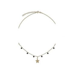 Srebrny pozłacany naszyjnik choker z gwiazdką i czarnymi cyrkoniami. Żółte naszyjniki damskie Atdiament, z cyrkonią, srebrne. Za 109,00 zł.