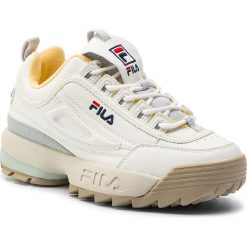 Sneakersy FILA - Disruptor Cb Low Wmn 1010604.02X Marshmallow/Gray Violet. Białe półbuty damskie Fila, ze skóry ekologicznej. Za 519,00 zł.