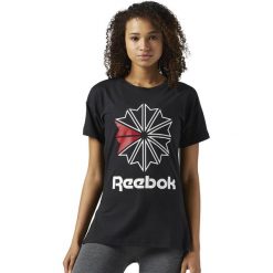 Koszulka Reebok Classic Graphic (BS3747). Czarne koszulki damskie Reebok, na co dzień, bez wzorów, z bawełny, bez kołnierzyka, z krótkim rękawem. Za 77,99 zł.