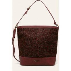 Pepe Jeans - Torebka Claire. Brązowe torby damskie na zakupy Pepe Jeans, w paski, z poliesteru, na ramię, duże, bez dodatków. Za 239,90 zł.