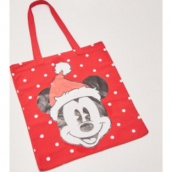 Materiałowa torba Mickey Mouse - Czerwony. Czerwone torebki klasyczne damskie House, z motywem z bajki, z materiału. Za 25,99 zł.