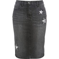 Spódniczka dżinsowa w gwiazdy bonprix szary denim. Spódniczki damskie bonprix. Za 99,99 zł.